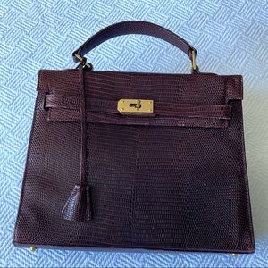 Chocolate Brown Animal Textured Handbag